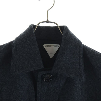 Bottega Veneta Wool Front Multi Pocket Stainless Steel Coat Jacket Dark Gray — view 5