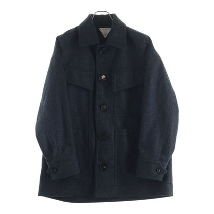 Bottega Veneta Wool Front Multi Pocket Stainless Steel Coat Jacket Dark Gray