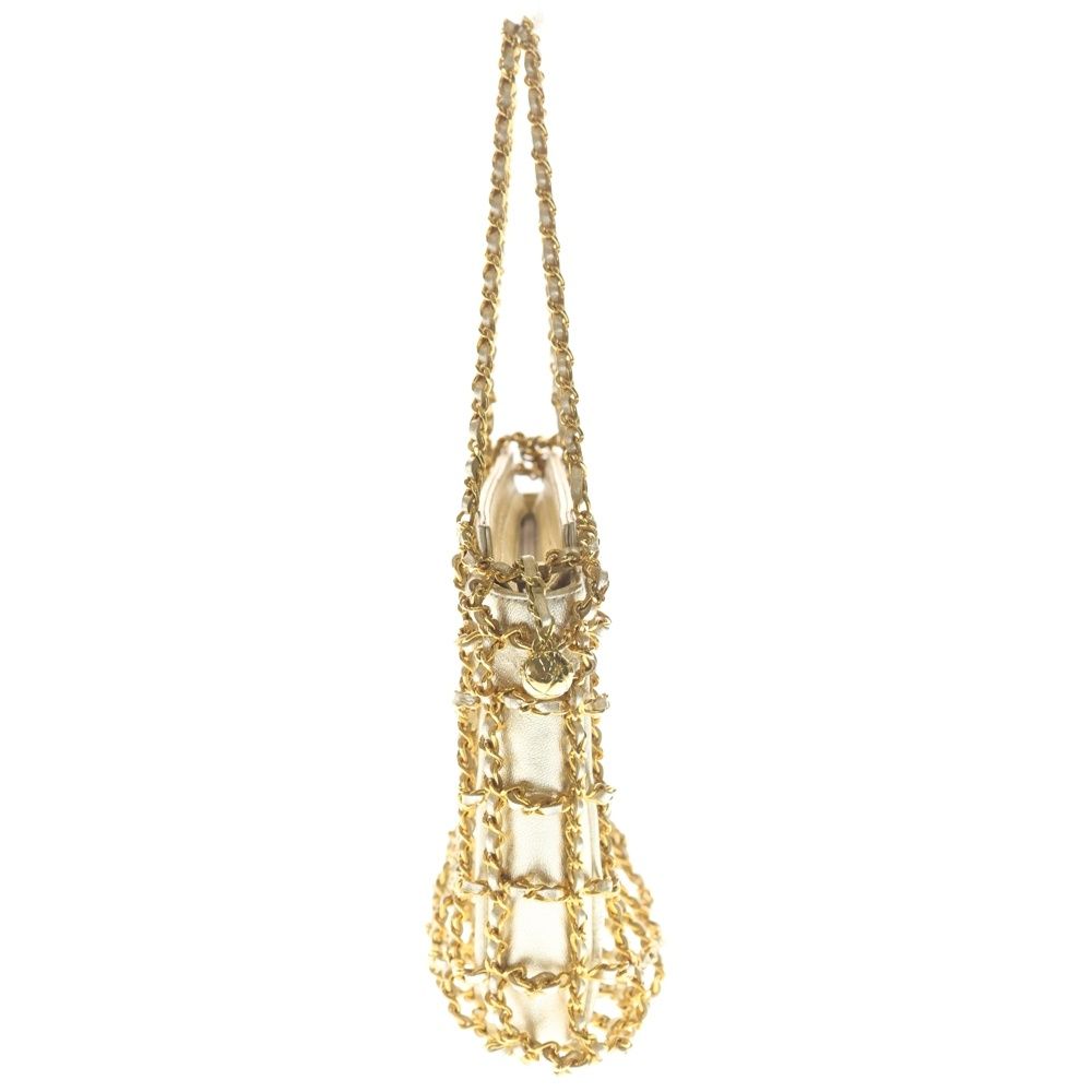 Chanel CC Logo Chain Mini Bag Lambskin Gold — view 3