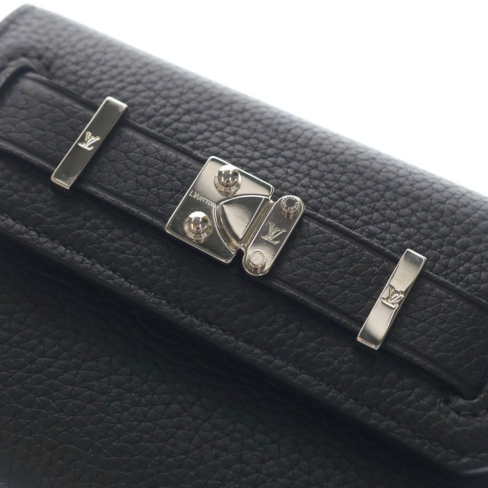 Louis Vuitton Georges Wallet Millesime Leather Compact Trifold Silver Black — view 5