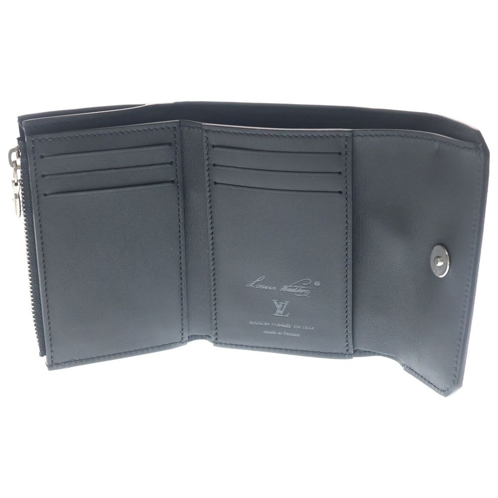 Louis Vuitton Georges Wallet Millesime Leather Compact Trifold Silver Black — view 4