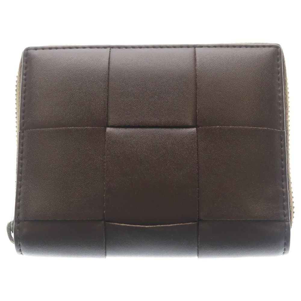 Bottega Veneta Cassette Zip Around Leather Maxi Intrecciato Compact Wallet