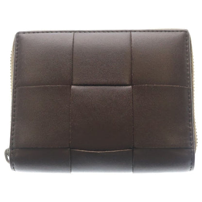 Bottega Veneta Cassette Zip Around Leather Maxi Intrecciato Compact Wallet