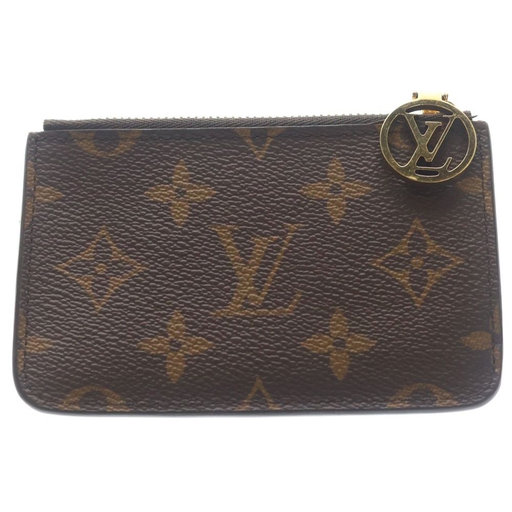 Louis Vuitton Card Holder Romy Monogram Coin Fragment Case Gold Brown