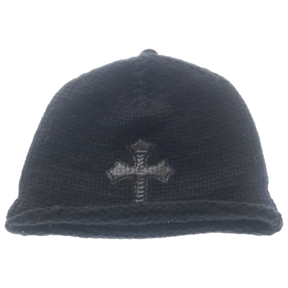 Chrome Hearts Beanie Cash Cross Patch Cashmere Knit Cap Hat Black