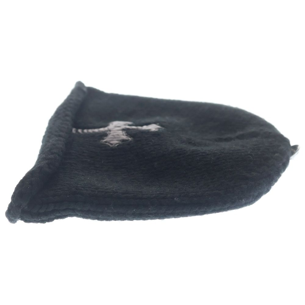 Chrome Hearts Beanie Cash Cross Patch Cashmere Knit Cap Hat Black — view 3