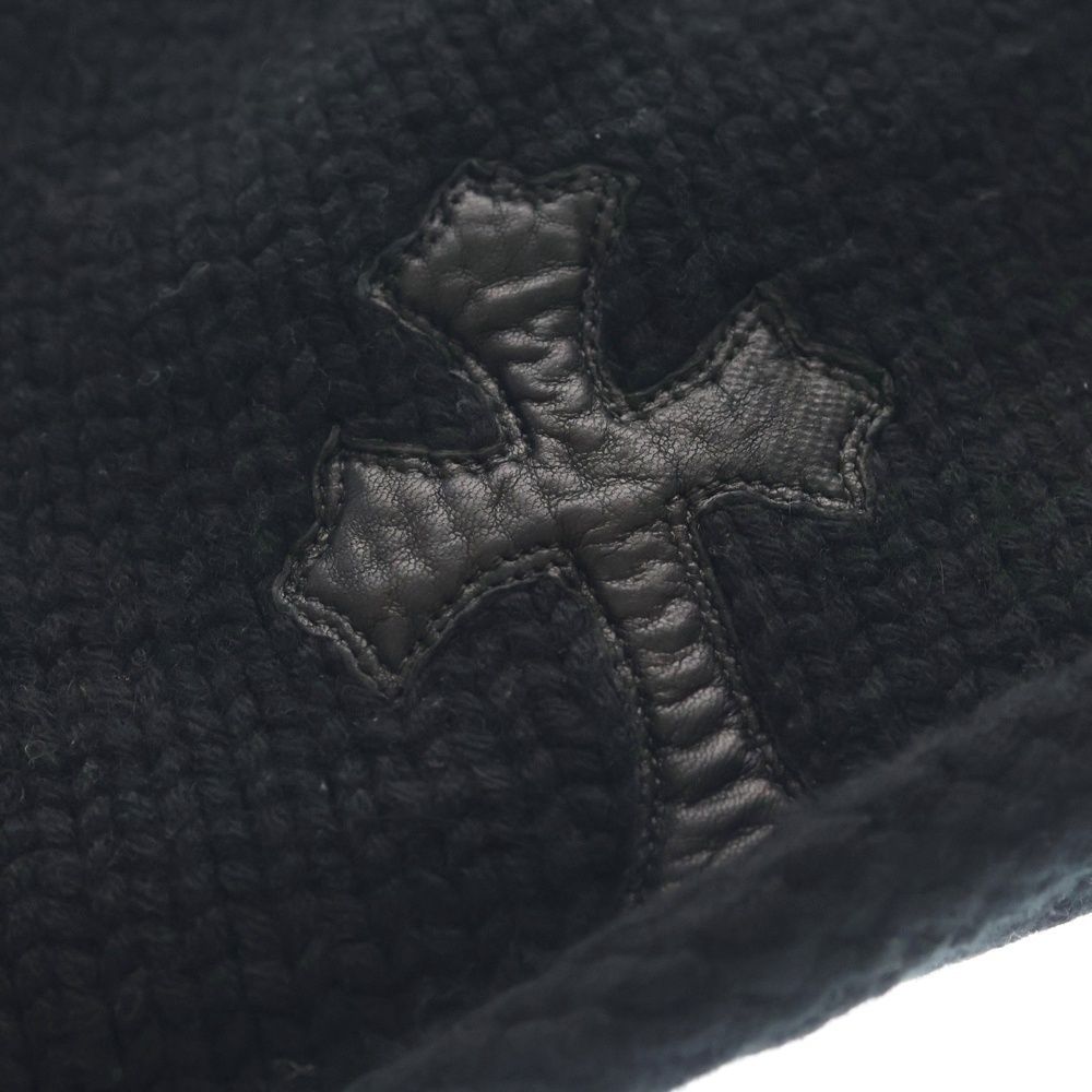 Chrome Hearts Beanie Cash Cross Patch Cashmere Knit Cap Hat Black — view 5