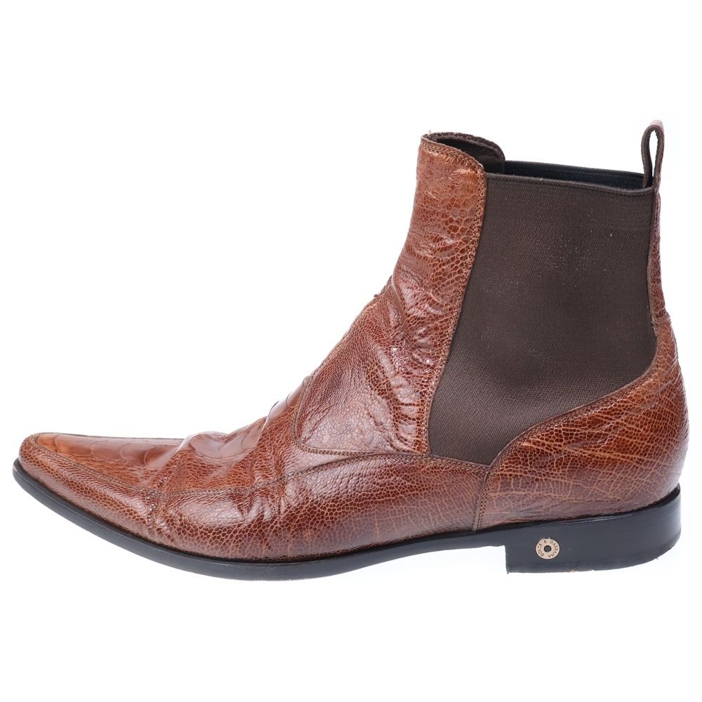 Dolce & Gabbana Austral Leg Leather Side Gore Boots Shoes Brown