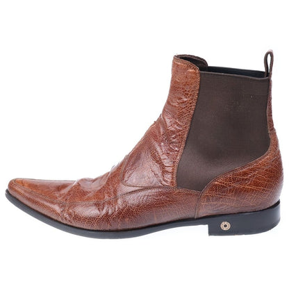 Dolce & Gabbana Austral Leg Leather Side Gore Boots Shoes Brown