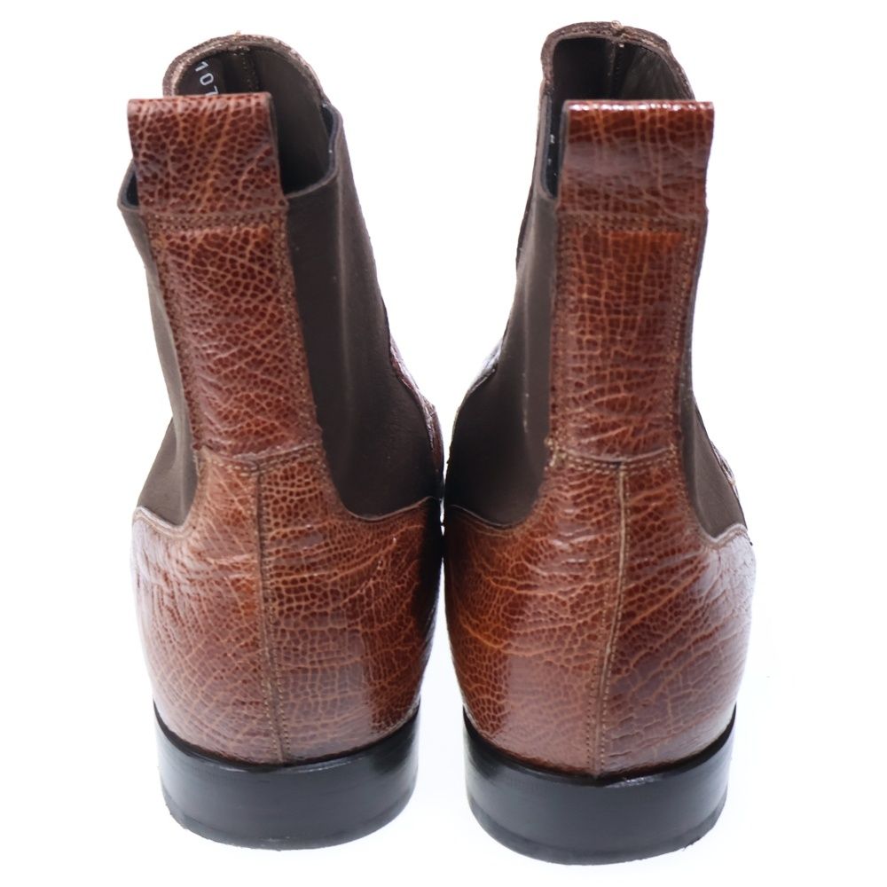 Dolce & Gabbana Austral Leg Leather Side Gore Boots Shoes Brown — view 3
