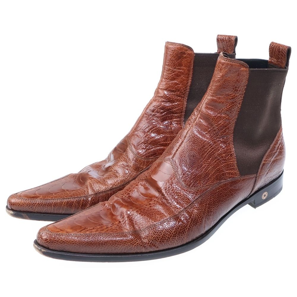 Dolce & Gabbana Austral Leg Leather Side Gore Boots Shoes Brown — view 2