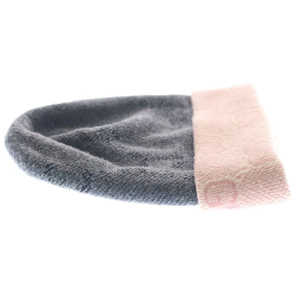 Gucci GG Pattern Reversible Wool Knit Hat Gray Pink — view 4