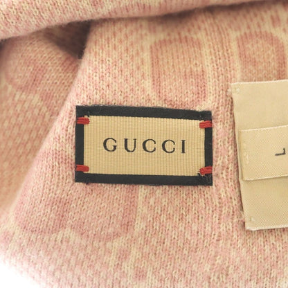 Gucci GG Pattern Reversible Wool Knit Hat Gray Pink — view 7