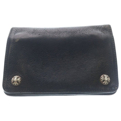 Chrome Hearts Cross Ball Button Leather Wallet Black