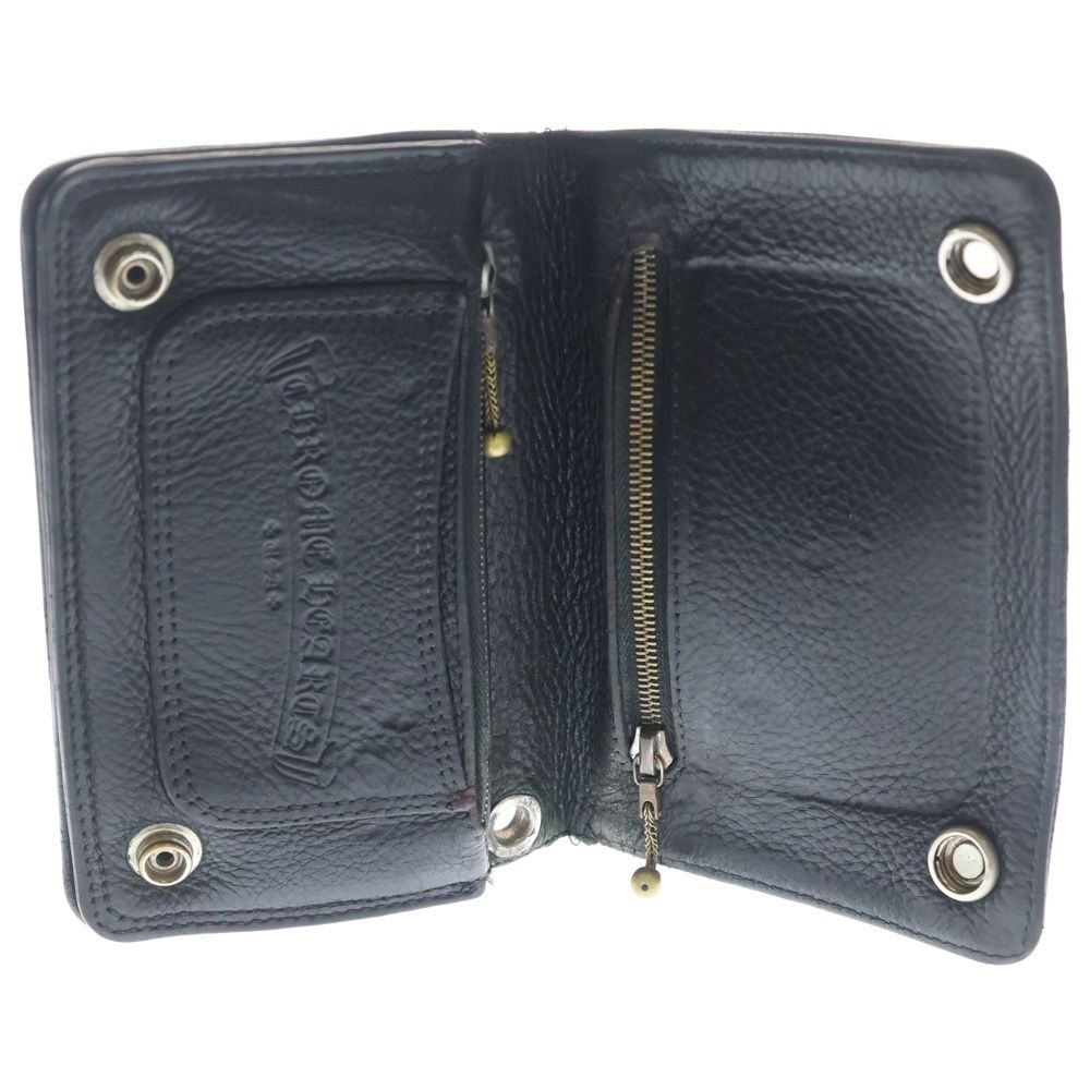 Chrome Hearts Cross Ball Button Leather Wallet Black — view 4