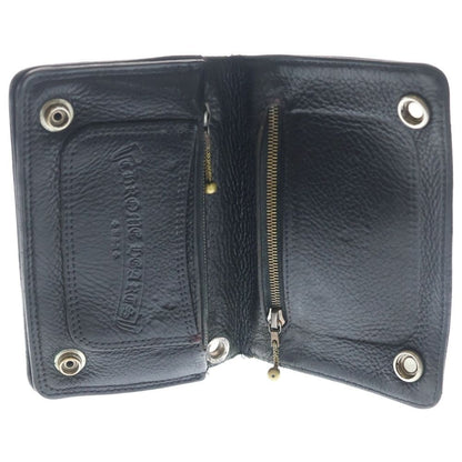 Chrome Hearts Cross Ball Button Leather Wallet Black — view 4