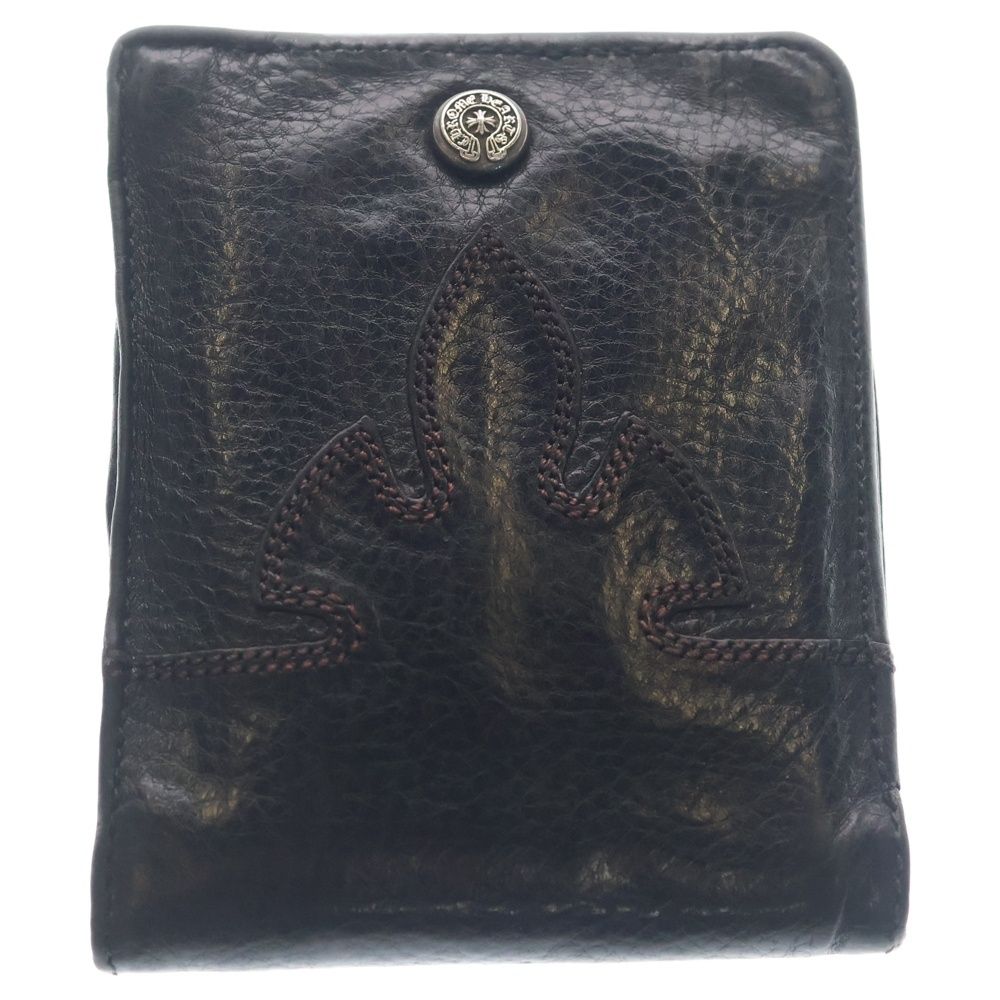 Chrome Hearts Aint Nothin 2 DO Funi Bifold Leather Wallet Black