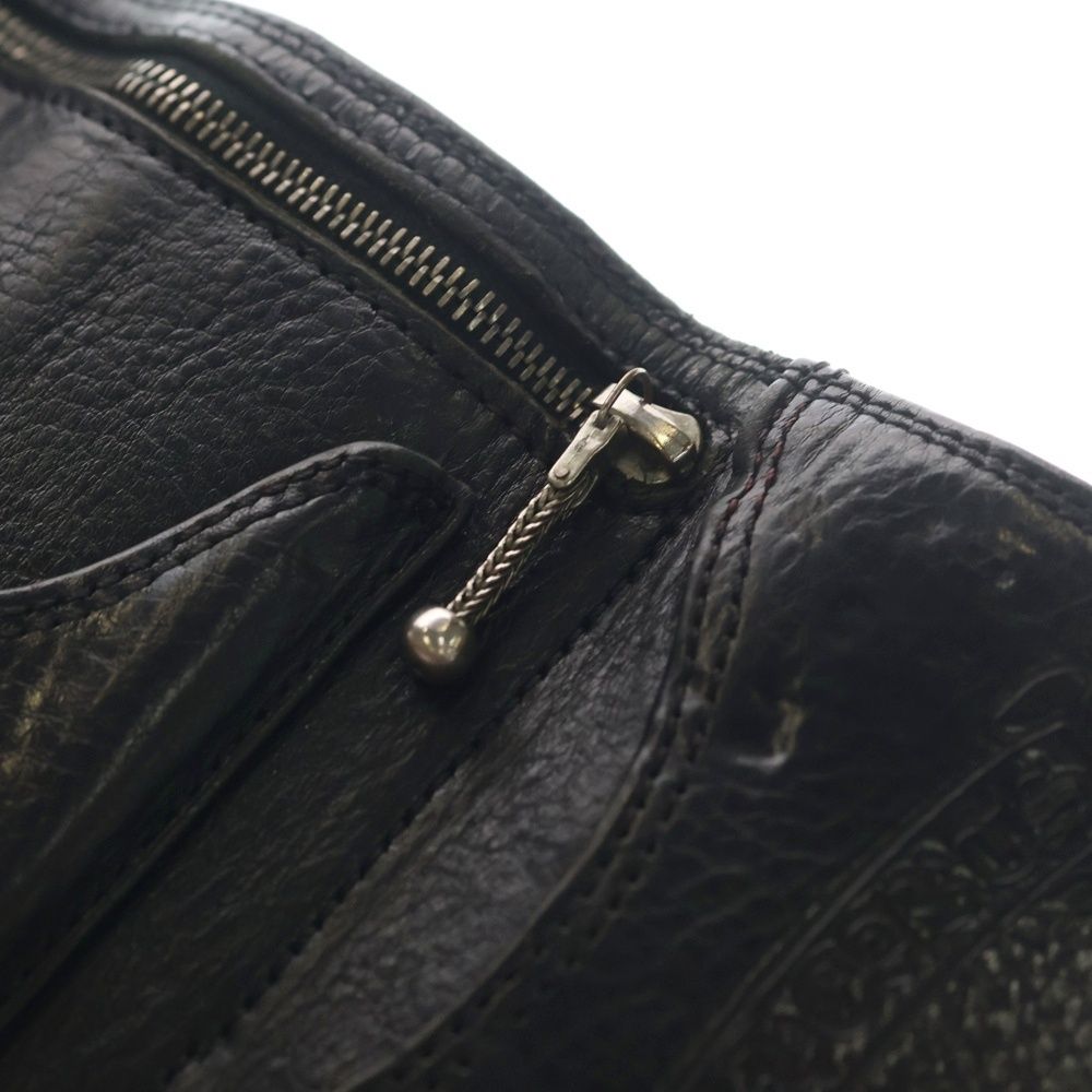 Chrome Hearts 3 Fold Cross Ball Button Leather Wallet Black — view 5