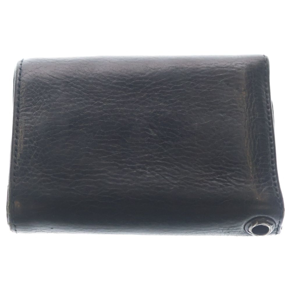 Chrome Hearts 3 Fold Cross Ball Button Leather Wallet Black — view 2