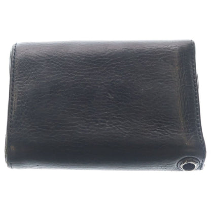 Chrome Hearts 3 Fold Cross Ball Button Leather Wallet Black — view 2