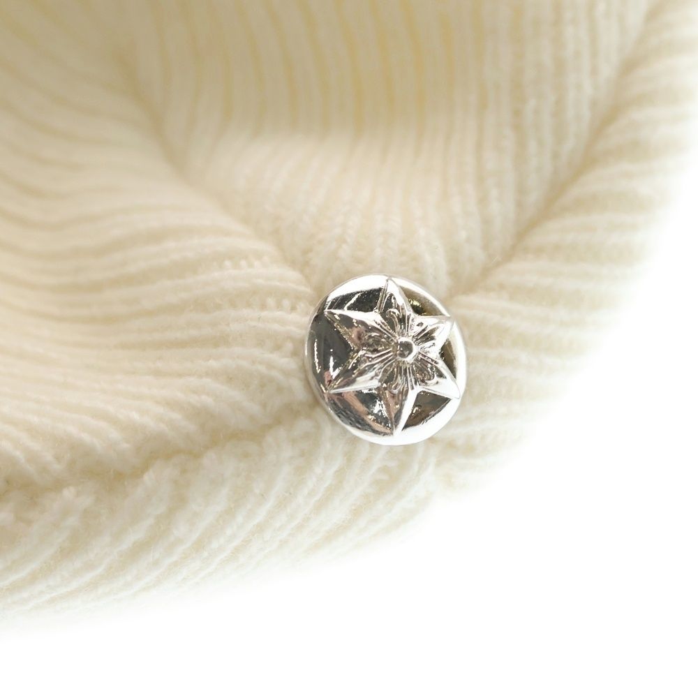 Chrome Hearts Big Daddy Star Cashmere Knit with Ball Beanie Cap Black Hat — view 6