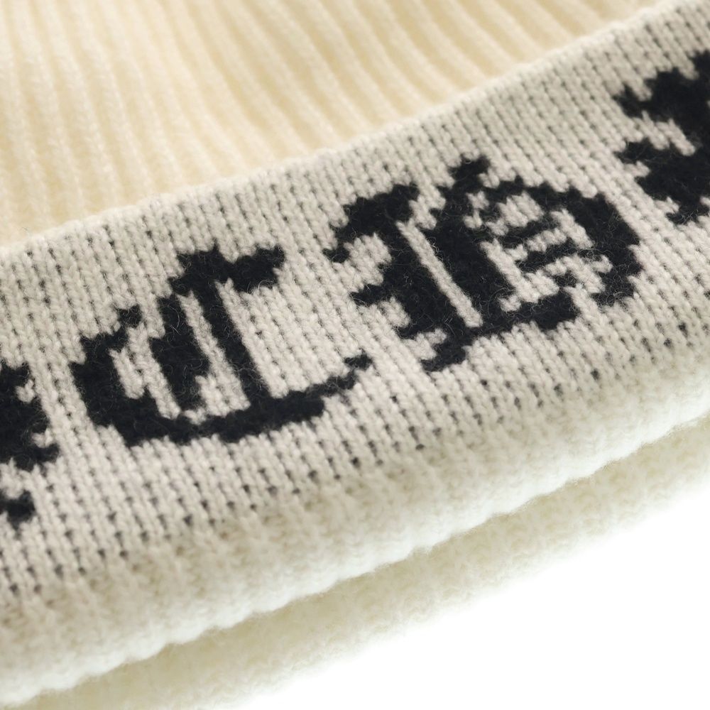Chrome Hearts Big Daddy Star Cashmere Knit with Ball Beanie Cap Black Hat — view 5