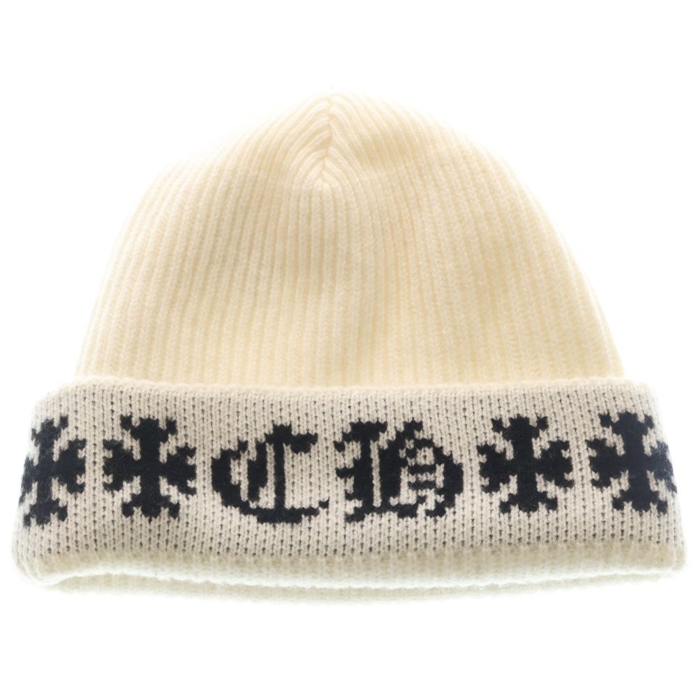 Chrome Hearts Big Daddy Star Cashmere Knit with Ball Beanie Cap Black Hat — view 2