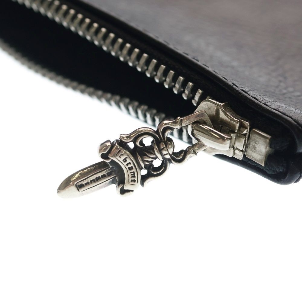 Chrome Hearts Zpr Chng Purse Change After Cross Patch Daga Zip Coin Case Black — view 5