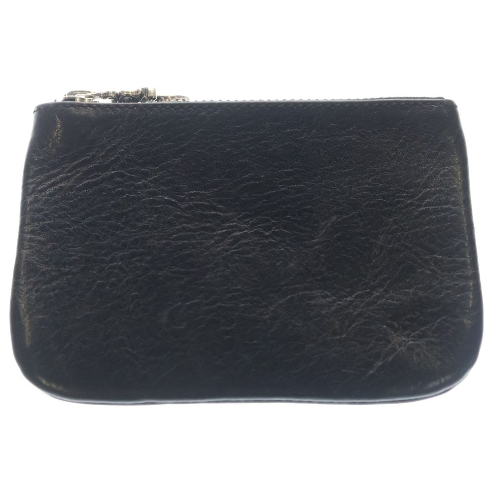 Chrome Hearts Zpr Chng Purse Change After Cross Patch Daga Zip Coin Case Black — view 2