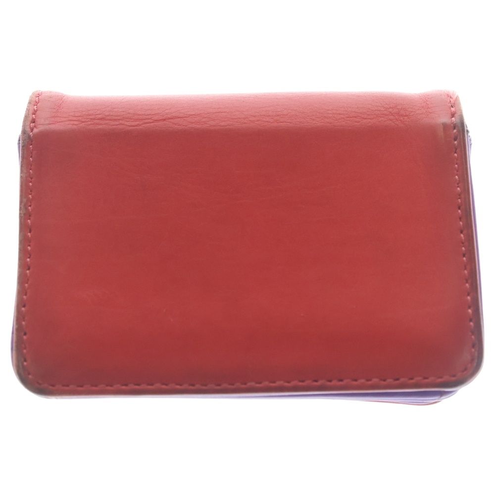 Chrome Hearts Crd Arch Logo Plate 3 Pocket Leather Card Case Red Purple — view 2