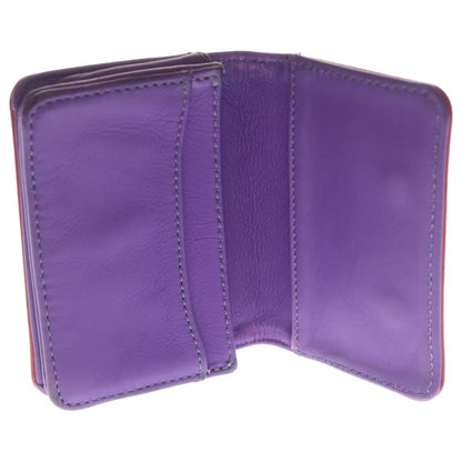 Chrome Hearts Crd Arch Logo Plate 3 Pocket Leather Card Case Red Purple — view 4