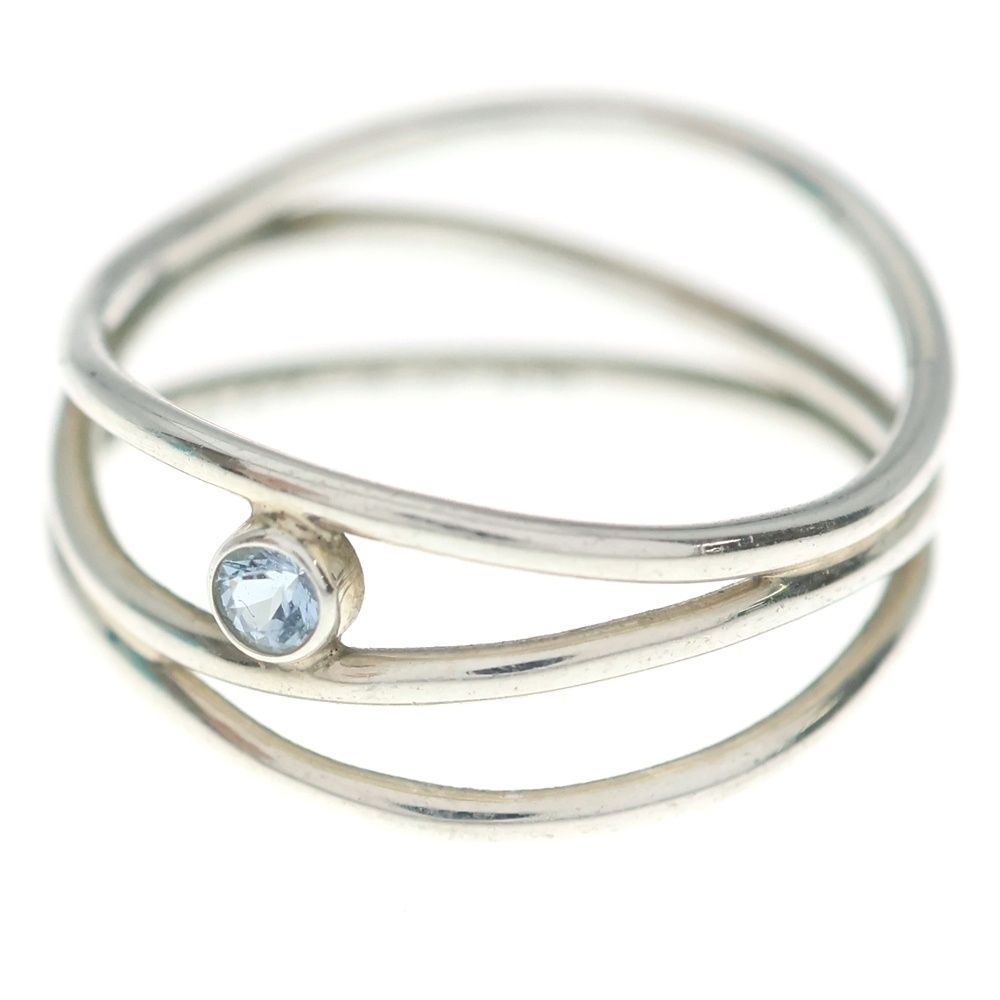 Tiffany & Co Elsa Peretti Wave Row Ring Aquamarine Silver
