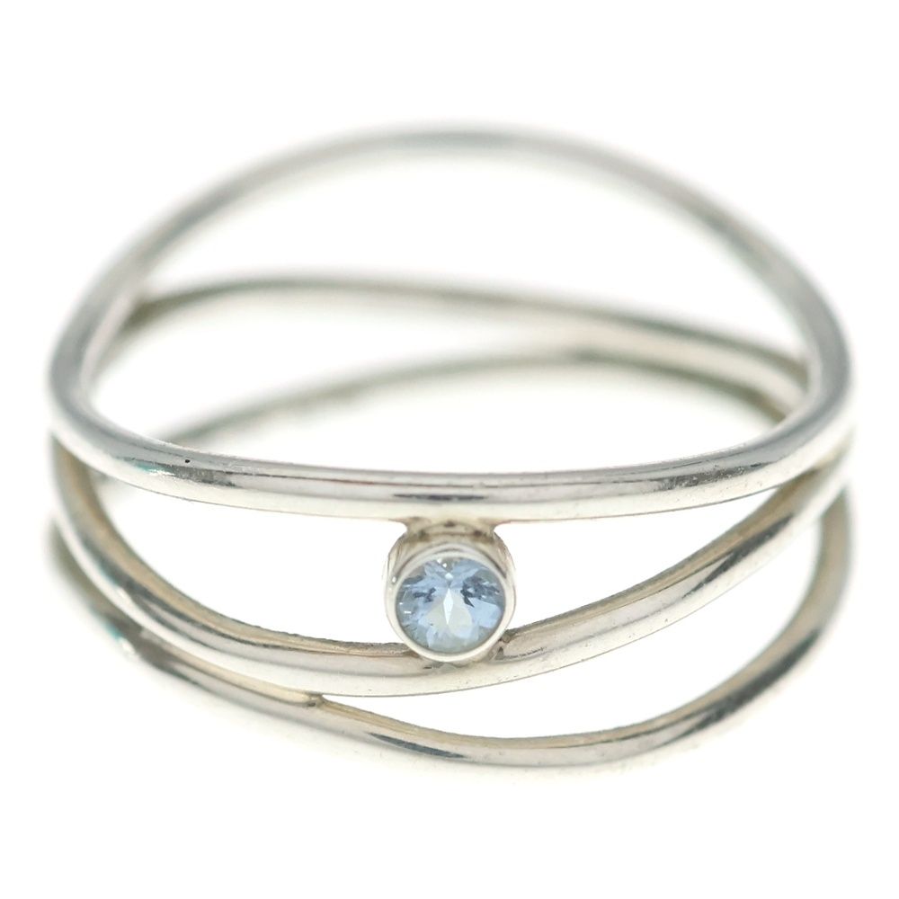 Tiffany & Co Elsa Peretti Wave Row Ring Aquamarine Silver — view 4