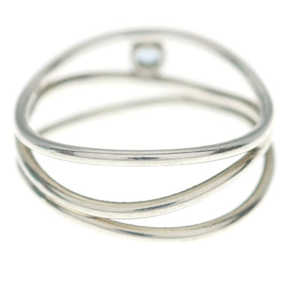 Tiffany & Co Elsa Peretti Wave Row Ring Aquamarine Silver — view 2