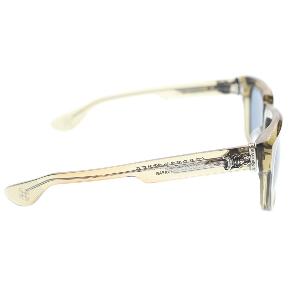 Chrome Hearts Box Officer Dagger Temple Clear Frame Sunglasses Smoke Khaki — view 3