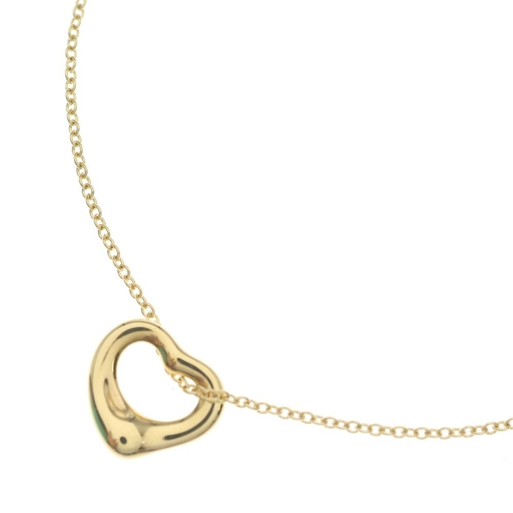 Tiffany & Co Open Heart Necklace Pendant Chain Gold