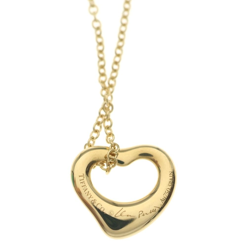 Tiffany & Co Open Heart Necklace Pendant Chain Gold — view 5