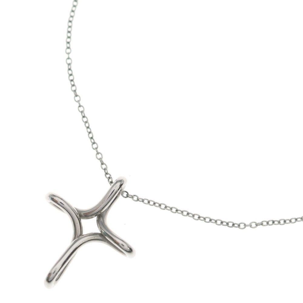 Tiffany & Co Infinity Cross Necklace Pendant Chain Silver