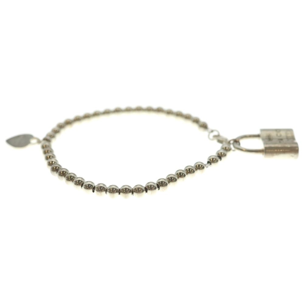 Tiffany & Co Lock Charm Cadena Beads Bracelet 925 Sterling Silver — view 3