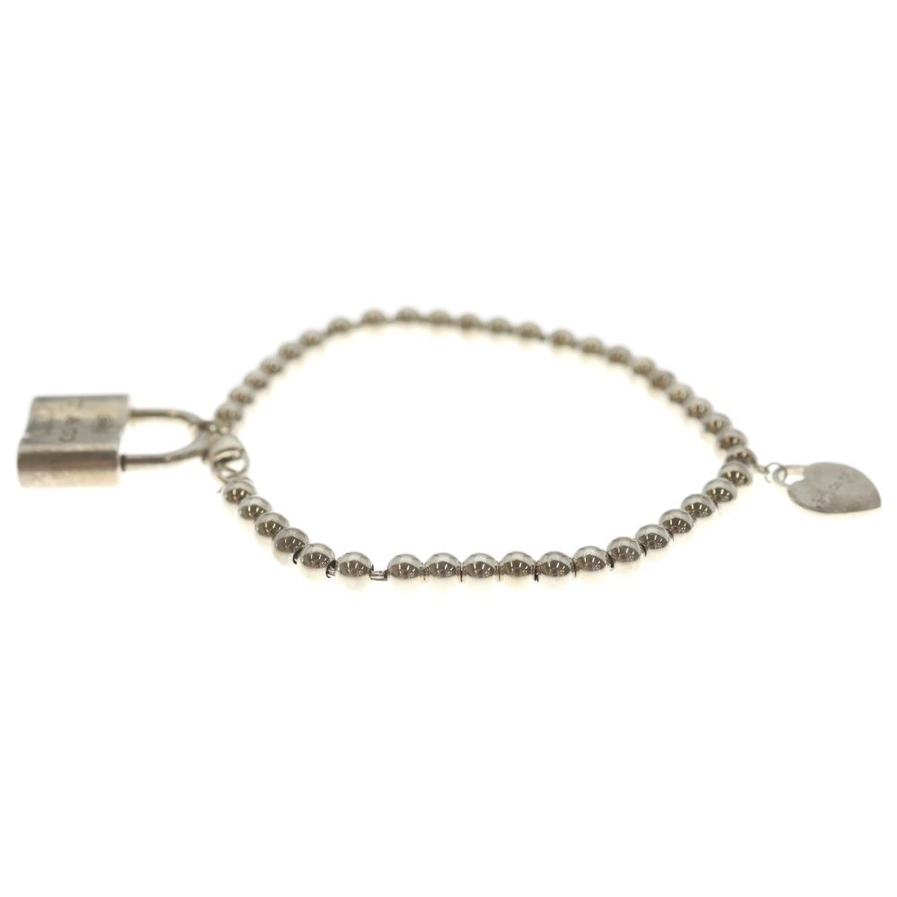 Tiffany & Co Lock Charm Cadena Beads Bracelet 925 Sterling Silver — view 4