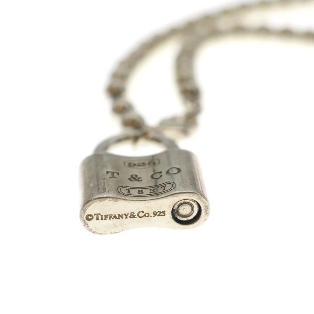 Tiffany & Co Lock Charm Cadena Beads Bracelet 925 Sterling Silver — view 5