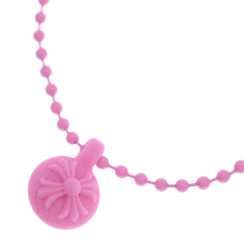 Chrome Hearts Rubber No2 Cross Ball Necklace Pendant Pink