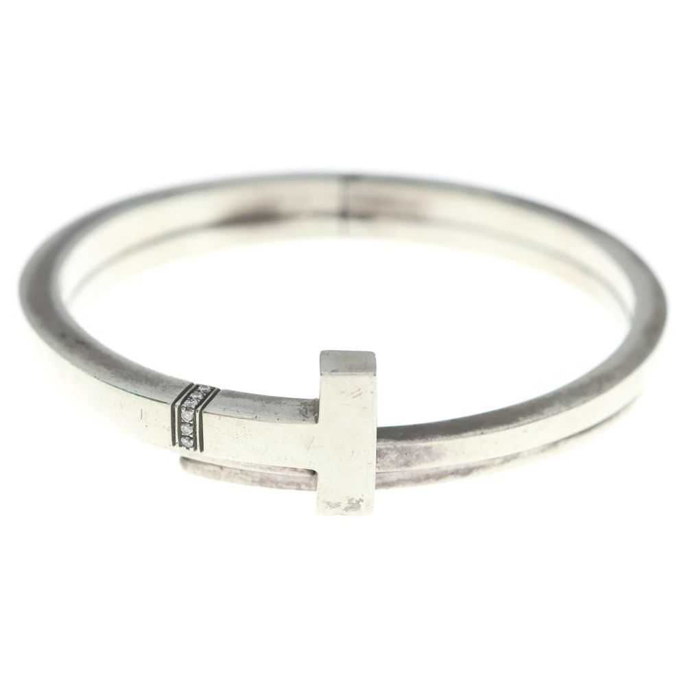 Tiffany & Co T Square Wrap Diamond Bracelet Silver