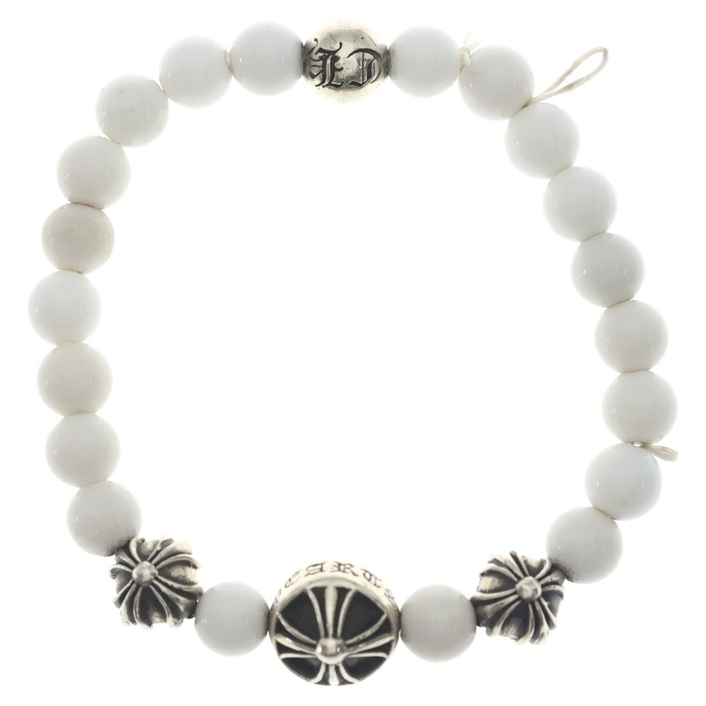 Chrome Hearts 8 mm Bead Bracelet White Turquoise Silver