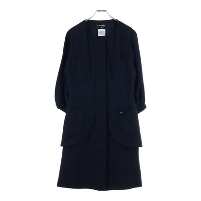 Chanel Silk 3/4 Sleeve Dress Navy