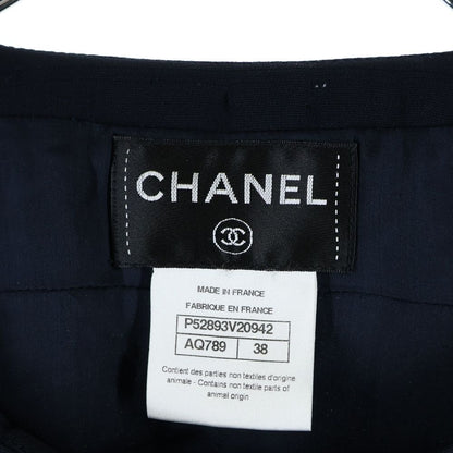 Chanel Silk 3/4 Sleeve Dress Navy — view 7
