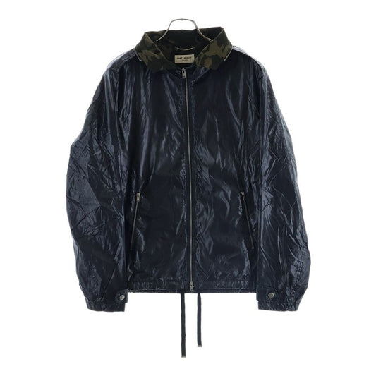 Saint Laurent Paris Nylon Zip Up Jacket Lining Camo Zip Black