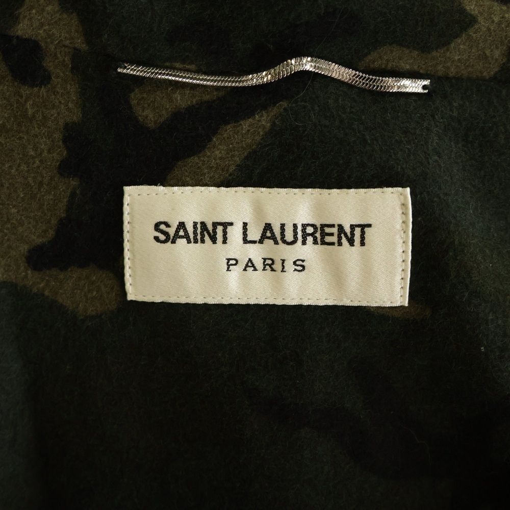 Saint Laurent Paris Nylon Zip Up Jacket Lining Camo Zip Black — view 6