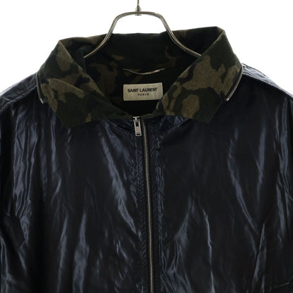 Saint Laurent Paris Nylon Zip Up Jacket Lining Camo Zip Black — view 3