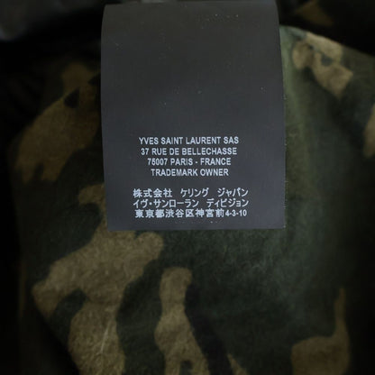 Saint Laurent Paris Nylon Zip Up Jacket Lining Camo Zip Black — view 8